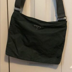 Prada forest green crossbody bag